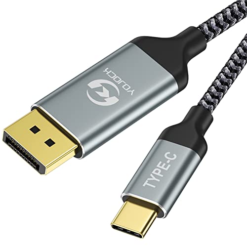 Yojock USB C ל- DisplayPort כבל 6ft USB סוג C לכבל DisplayPort למשרד הביתי, Thunderbolt 3 [4K@60Hz,